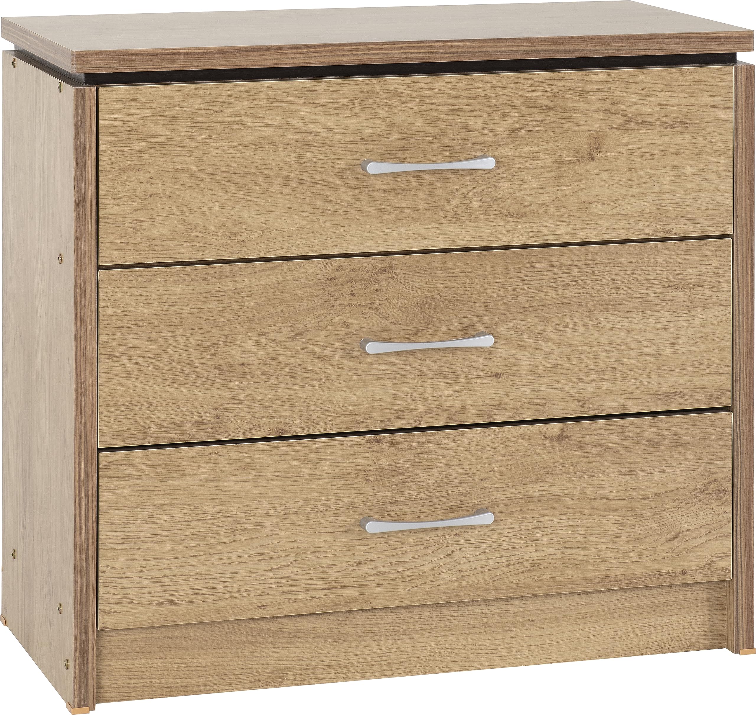 Seconique Charles Oak 3 Drawer Chest of Drawers
