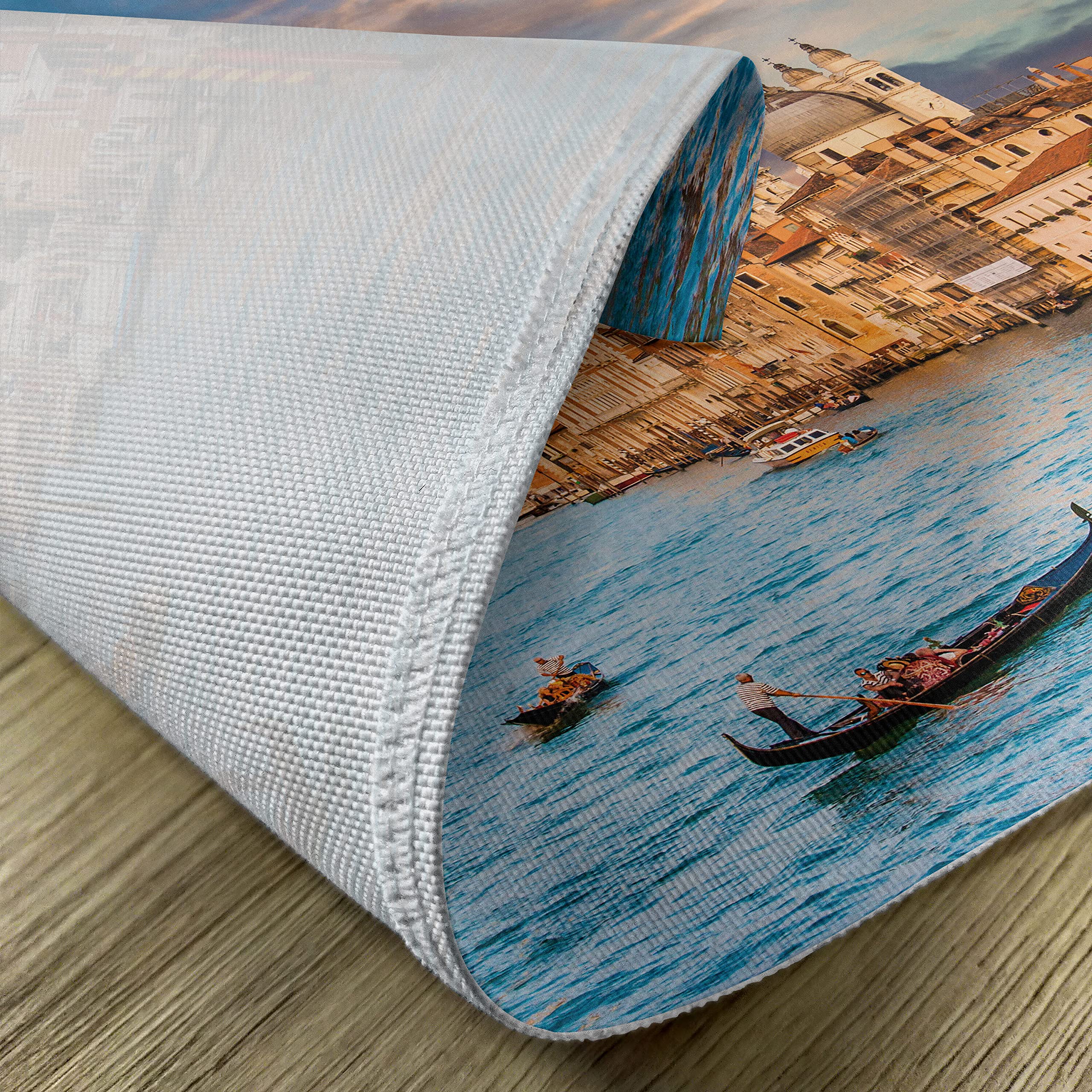 ABAKUHAUS Luna Tovagliette Americane In Tessuto – Set Da 4 – Vecchio Faro Via Mare – Blu Scuro E Bianco Avorio – 45x30 Cm