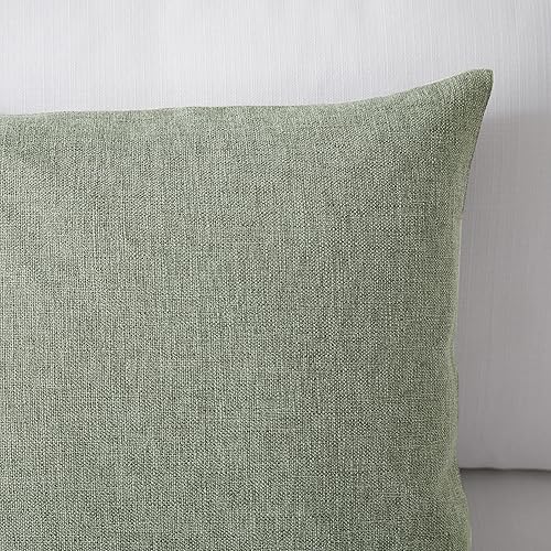 Miniatura 4 de Meekio - Juego de 2 fundas de almohada decorativas de lino con estilo bohemio y campestre para decoración de sofá, 56 x 56 cm, salvia oscuro