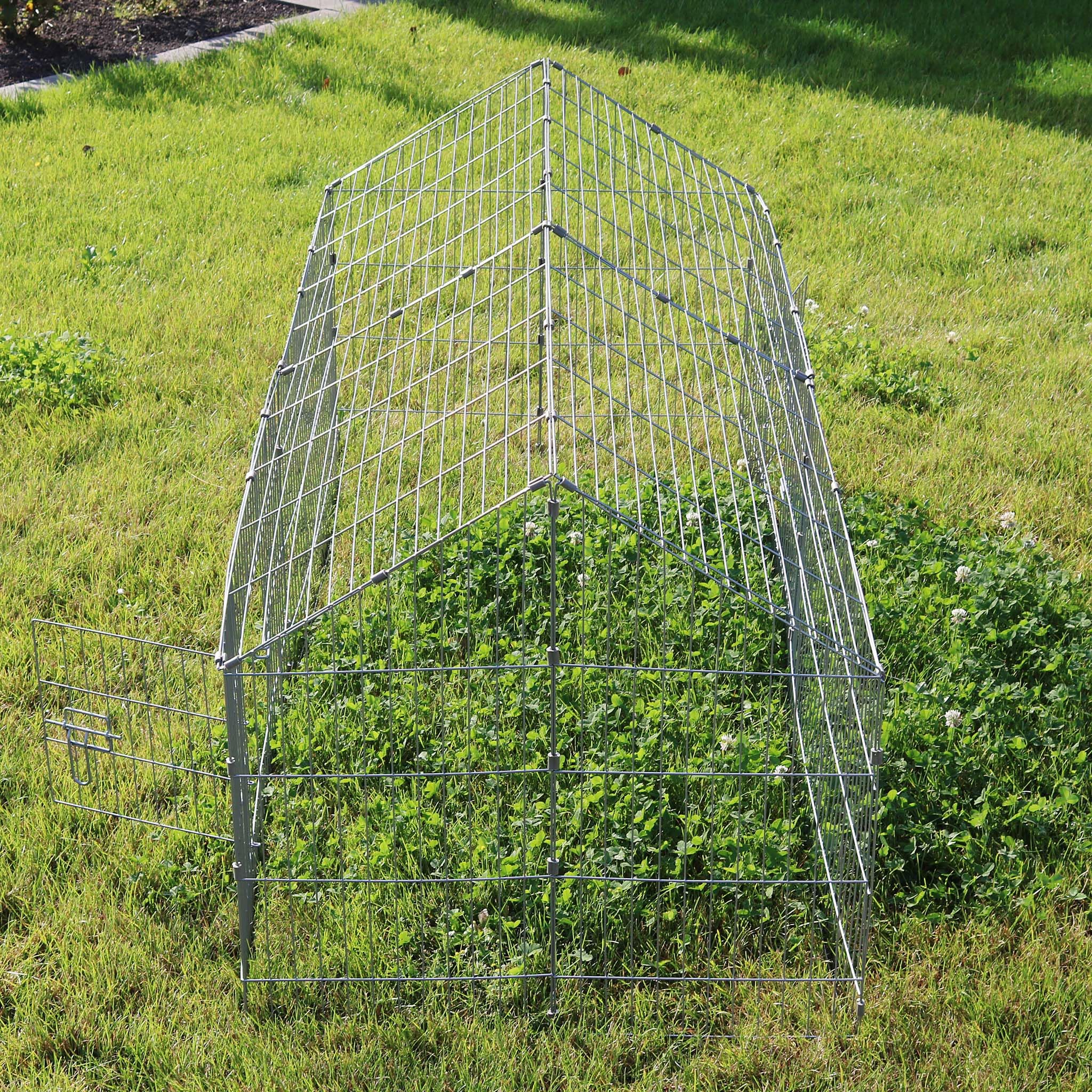 Wiltec Enclos pour Petits Animaux 1800x750x750 mm Acier Clôture avec Toit Grillagé