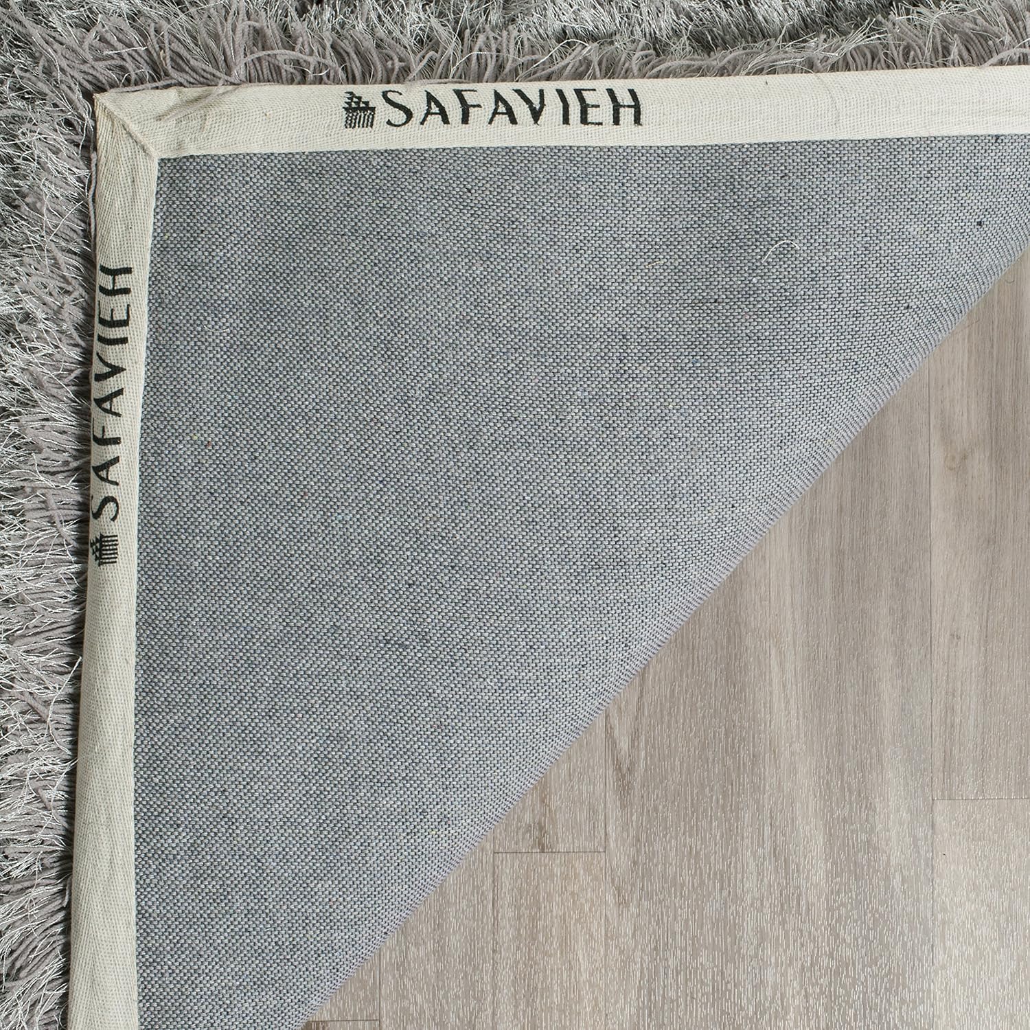 SAFAVIEH Venice Shag Collection Area Rug - 5' x 7', Silver, Handmade Glam, 3-inch Thick Ideal for High Traffic Areas in Living Room, Bedroom (SG256S)