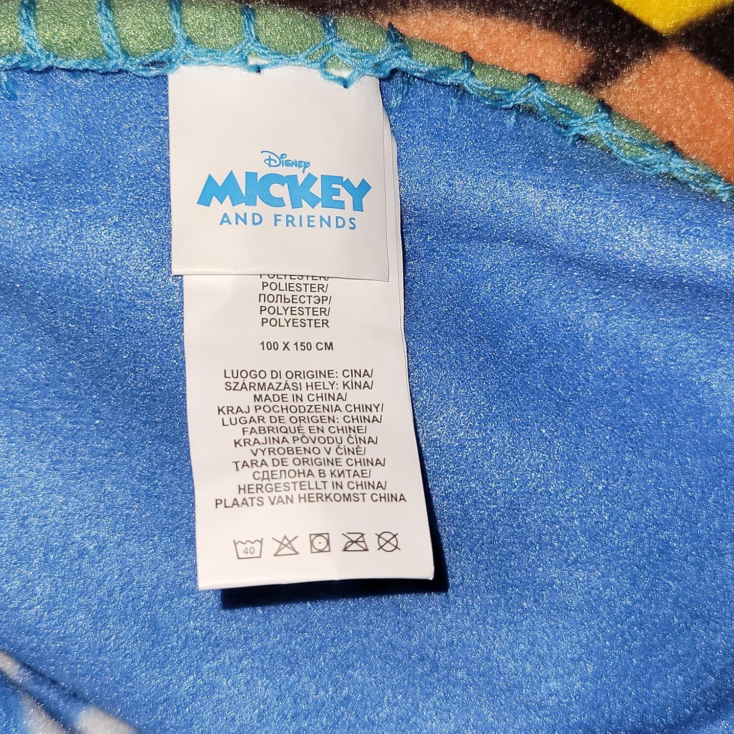 Disney Mickey Mouse BAM with Pink and Blue Comic Figures Cozy Fleece Blanket - Image 6