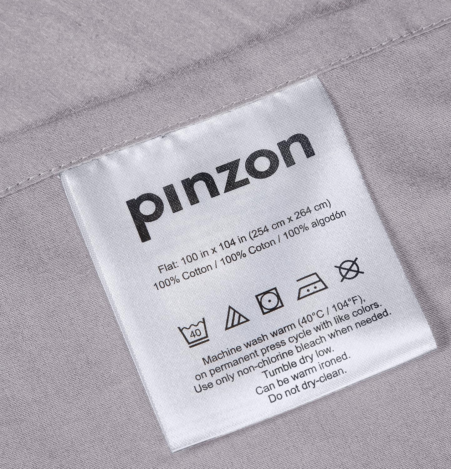 Amazon Brand – Pinzon 300 Thread Count Organic Cotton Bed Sheet Set - Twin XL, Dove Grey