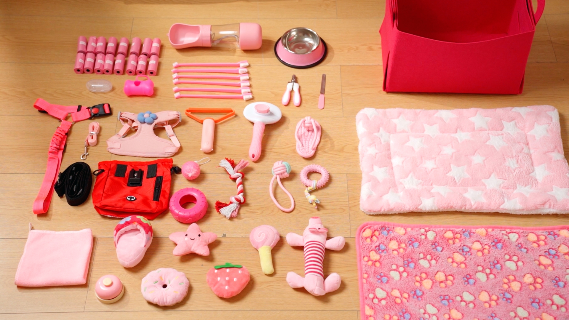 Abbylike 50 Pcs Puppy Supplies Starter Kit for Small Dogs Puppy Essentials Includes Leash, Bowls, Teeth Brushes, Water Bottle, and More Accessories for Dogs Pet Day Welcome Gift(Pink) - image 8