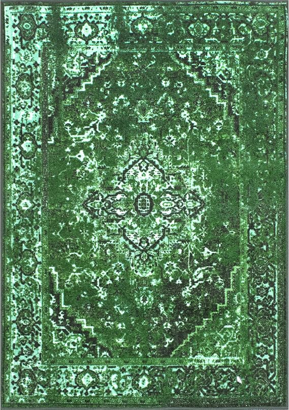 Nuloom Reiko Green/Black, 5' x 8', Vintage Persian, Soft and Cozy, High Traffic, Stain Resistant, Easy Clean, Durable Runner for Bedroom, Living Room, Dining, Den, Foyer, Entryway