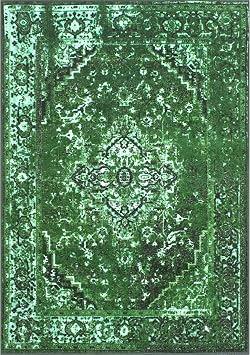 Nuloom Reiko Green/Black, 5' x 8', Vintage Persian, Soft and Cozy, High Traffic, Stain Resistant, Easy Clean, Durable Runner for Bedroom, Living Room, Dining, Den, Foyer, Entryway
