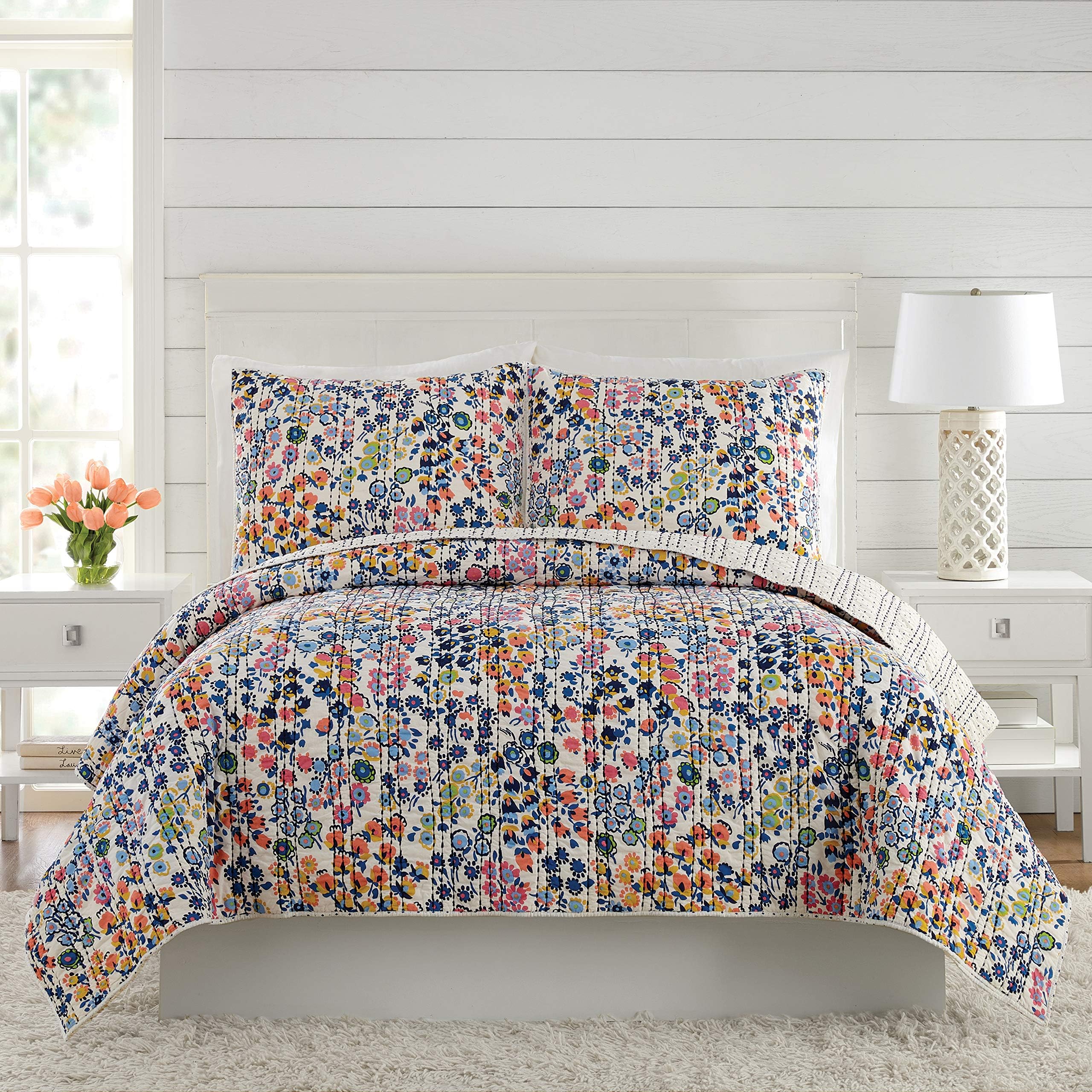 Vera Bradley Indiana Rose Floral Bedspread, 100 Cotton