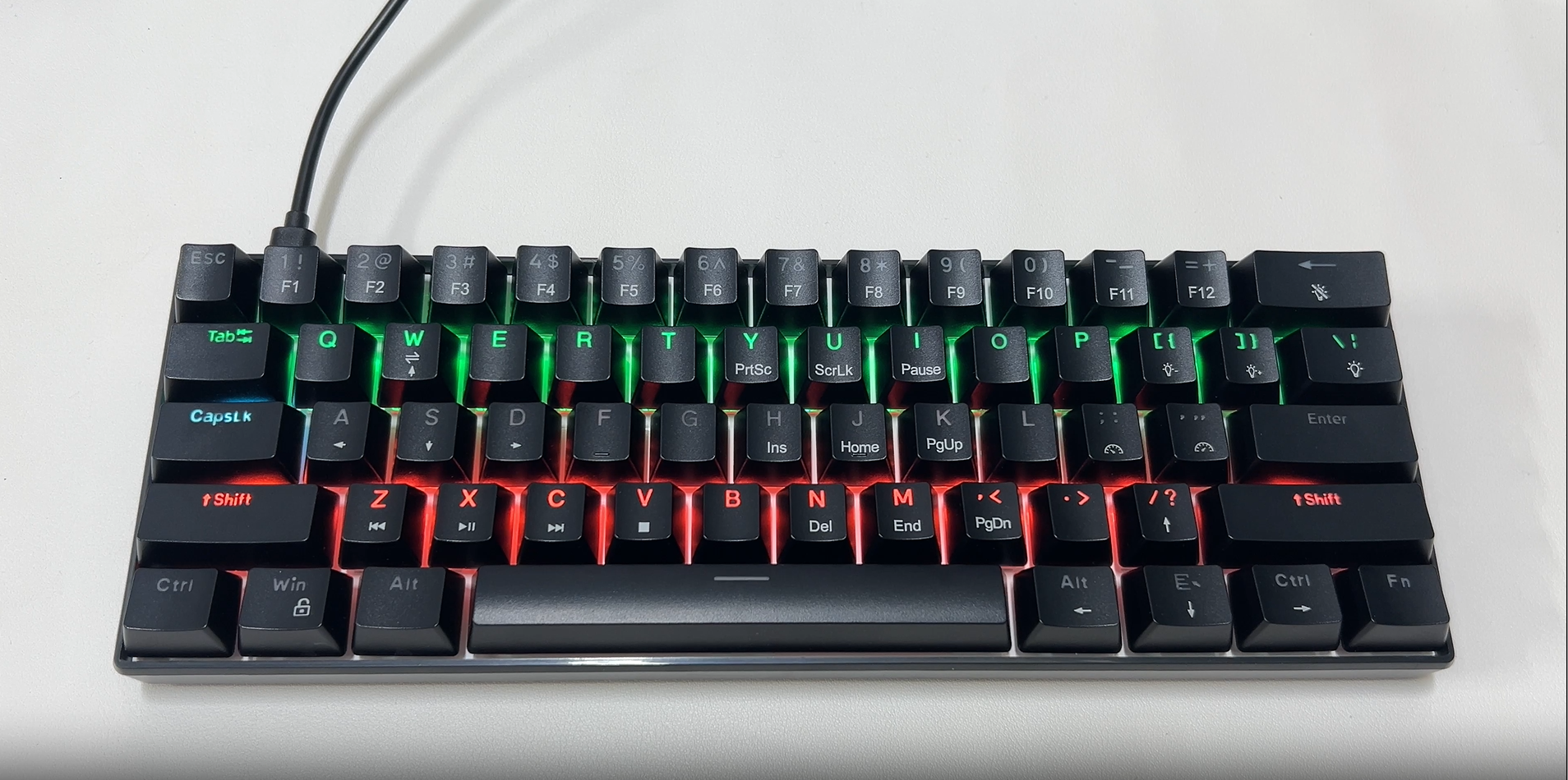 Amazon | HUO JI 60% ゲーミングキーボード USB有線 赤軸 静音 英語