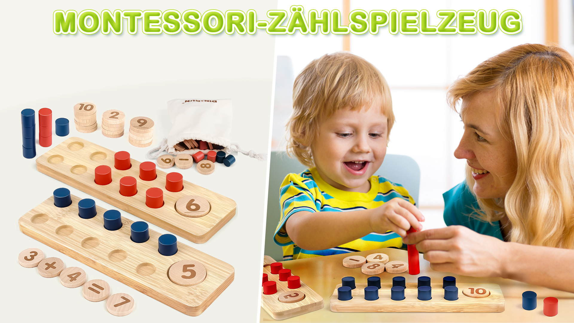 Montessori Math Board Tray Learning Numbers Gift Kids Counting School Homeschool Kindergarten Classroom Toddler Activities Teacher Resources