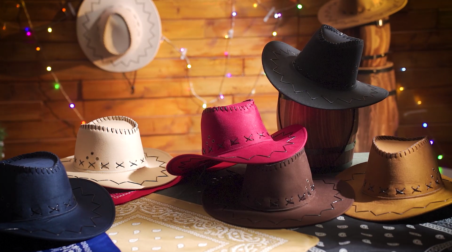 Amazon.com: Cindeer 48 Pcs Cowboy Hat and Bandana for Adult  display picture 3