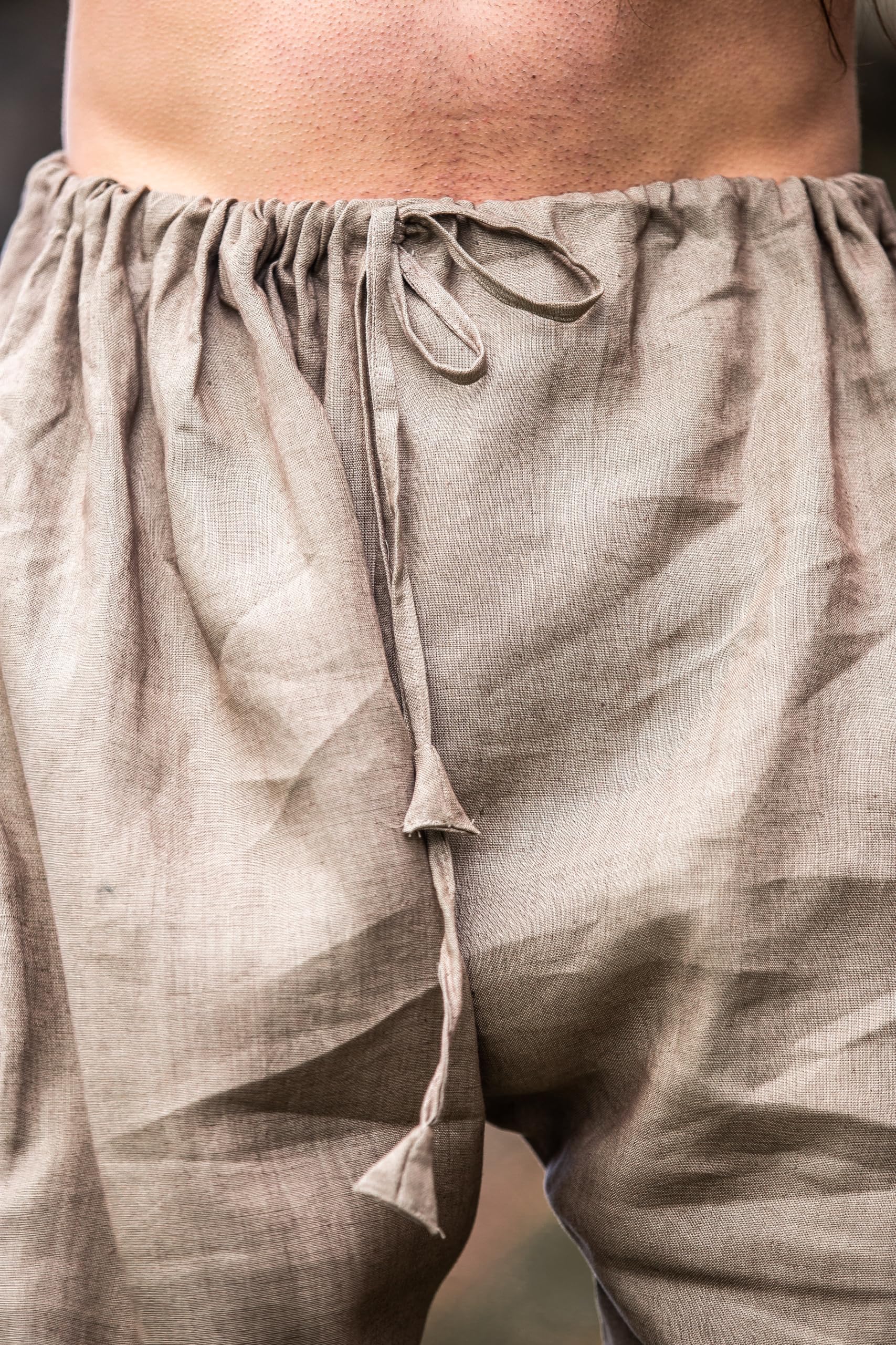Leonardo Carbone® Pantaloni vichinghi in lino, da uomo, pantaloni estivi leggeri, da uomo, abbigliamento festival, vichingo, abbigliamento medievale, LARP, cosplay, pantaloni per il tempo libero, 100%