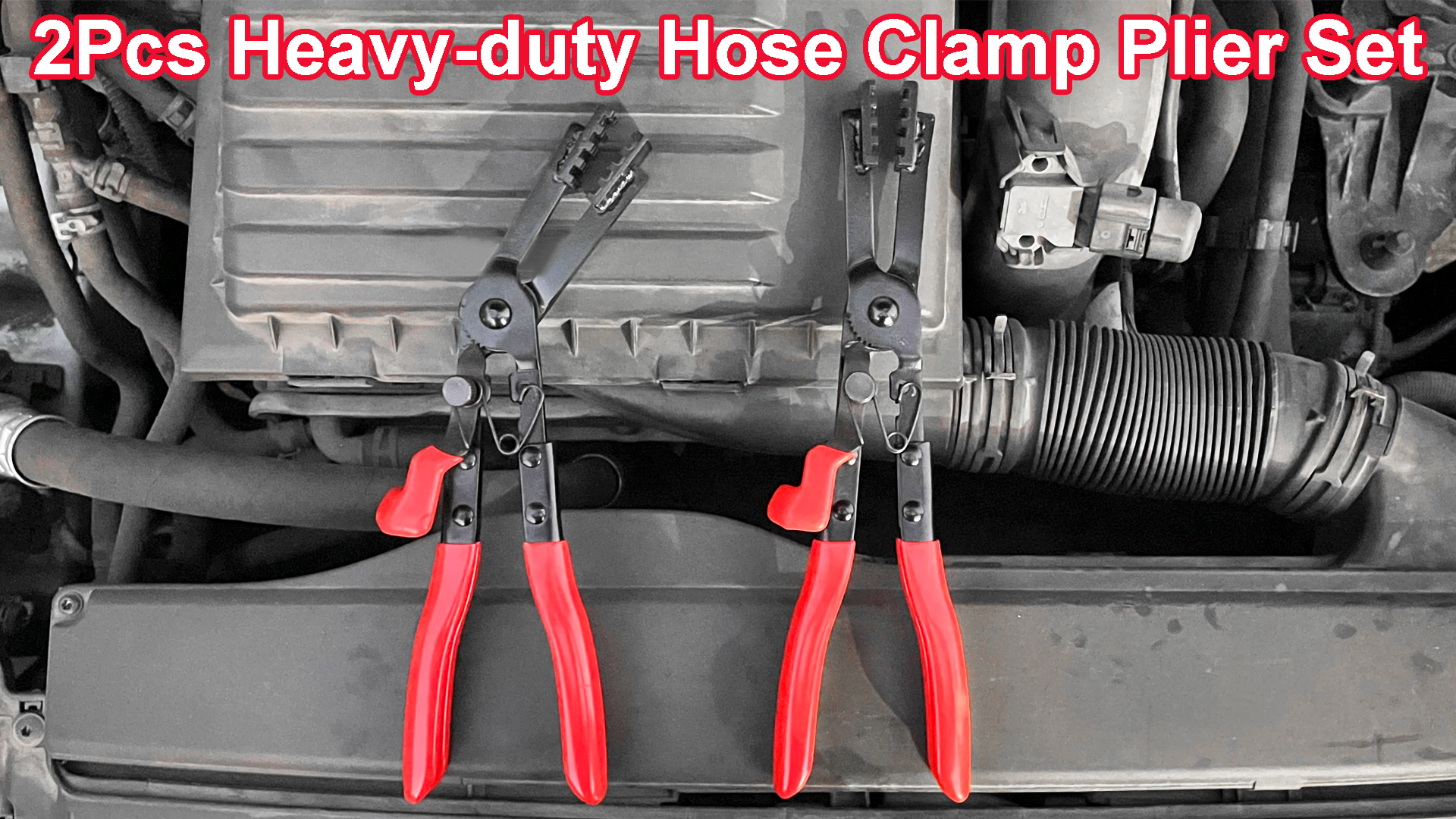 2-Piece Heavy Duty Hose Clamp Pliers Set - Locking Tool For Removing Hard-to-Reach Clamps