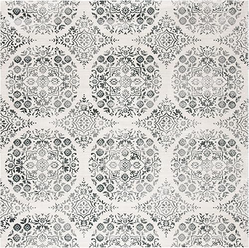 Miniatura 3 de MARTHA STEWART x Safavieh MSR0958H - Alfombra de 8 x 10 pies, color carbón y marfil, no desprende pelusa, para entrada, sala de estar, comedor,