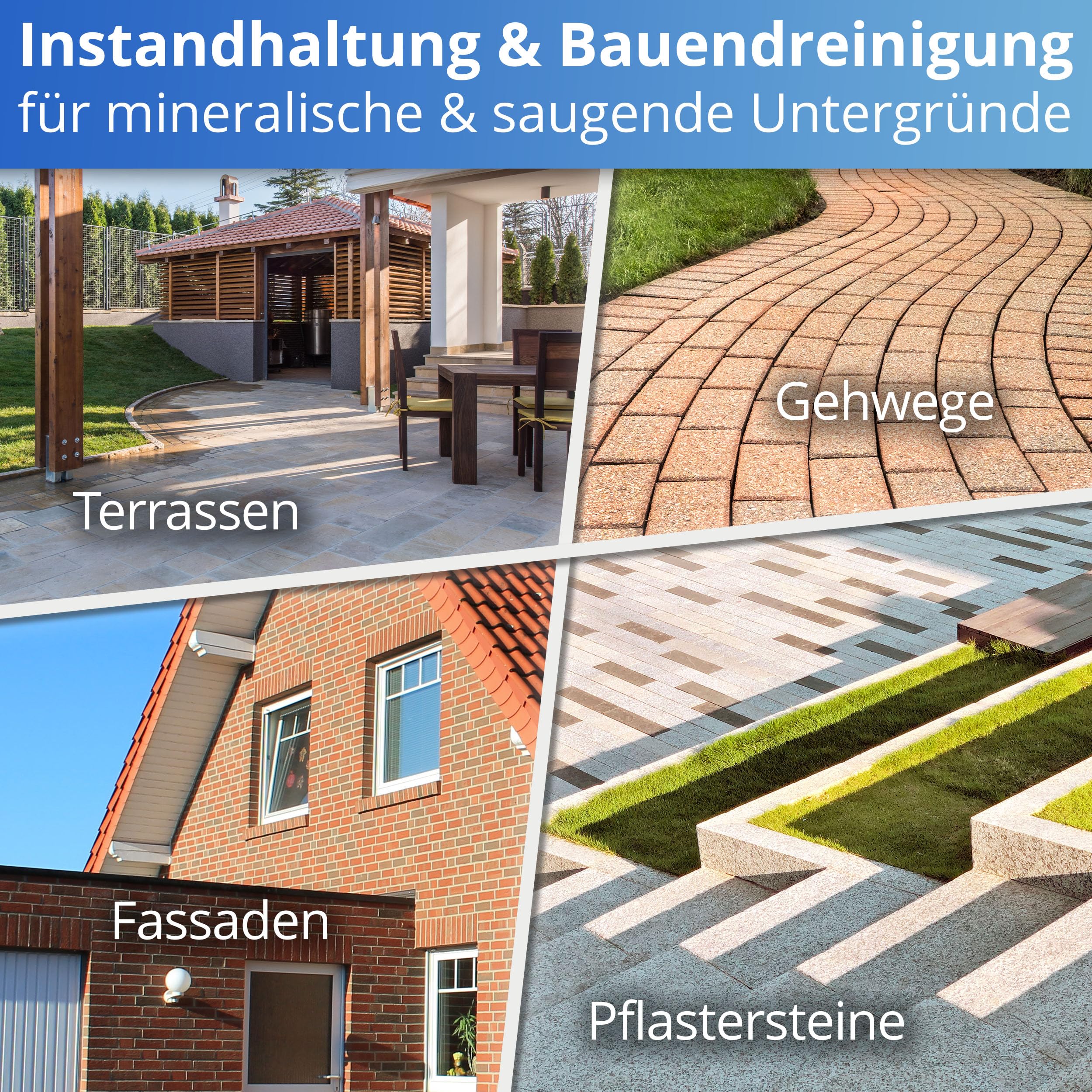 Nanoprotect Steinreiniger Konzentrat | 5 kg inkl. Drucksprüher | Für ca. 500 m² | Intensivreiniger für Außenanlagen | Ideal für Haus, Hof und Garten