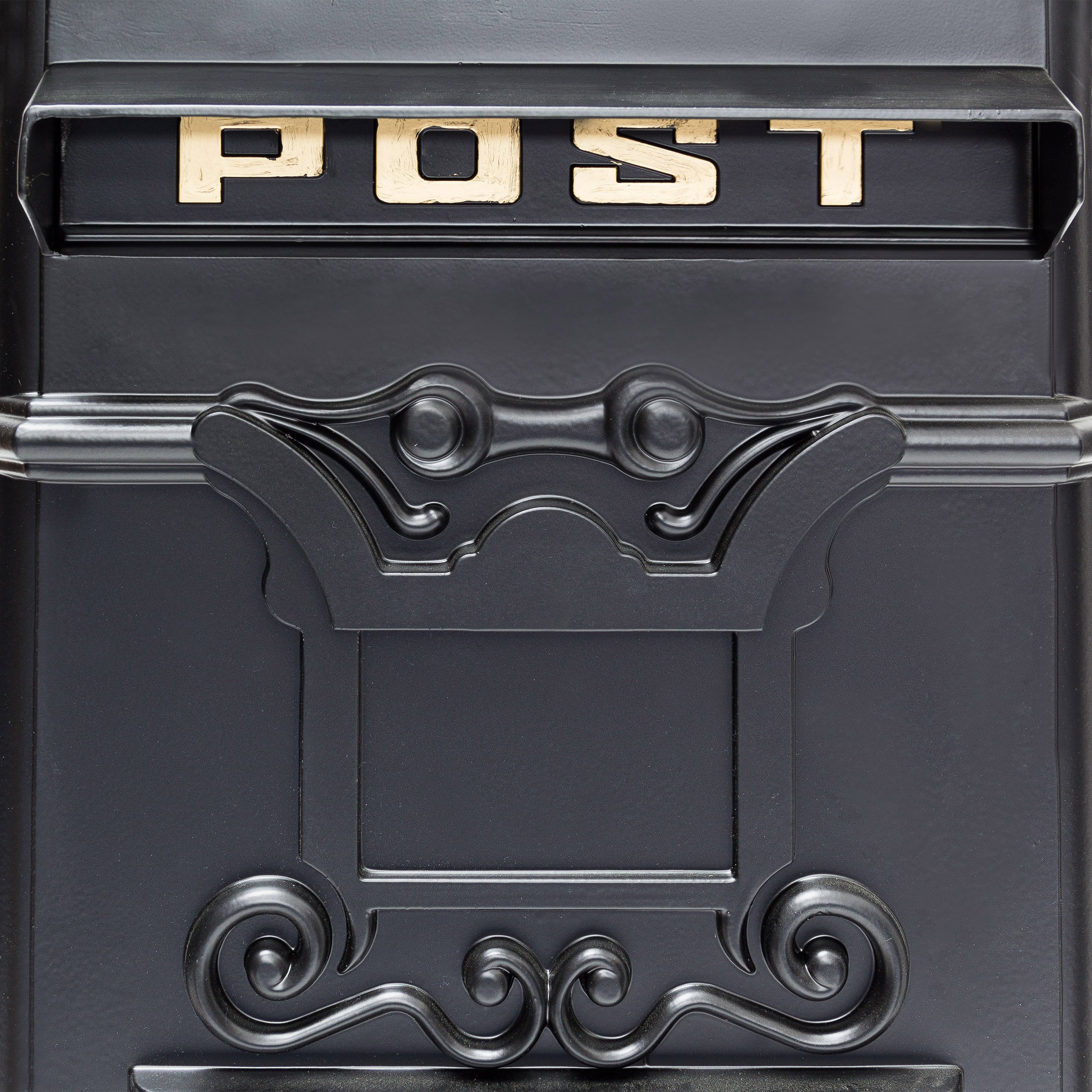 Relaxdays 10020106_46 Cassetta Postale in Design Antico, Alluminio Inossidabile, Stile Inglese, Nero