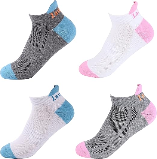 Laulax 4 pairs Ladies Professional Coolmax Running Socks, Achilles