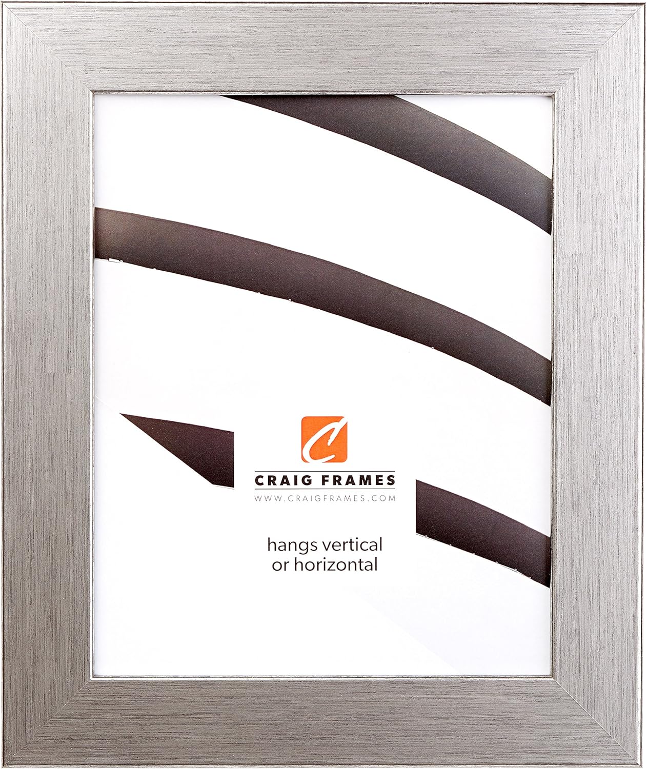 Craig Frames 59543 4 by 6-Inch Picture Frame, Smooth Wrap Finish, 1.5-Inch Wide, Tall Profile, Brushed Silver