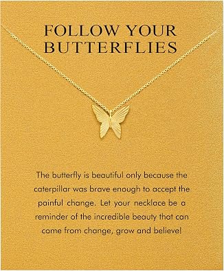 Baydurcan Golden Necklace for Women Virgin Mary Angel Butterfly Necklace Sister New Mom Friendship Necklace Birthday Christmas Gift