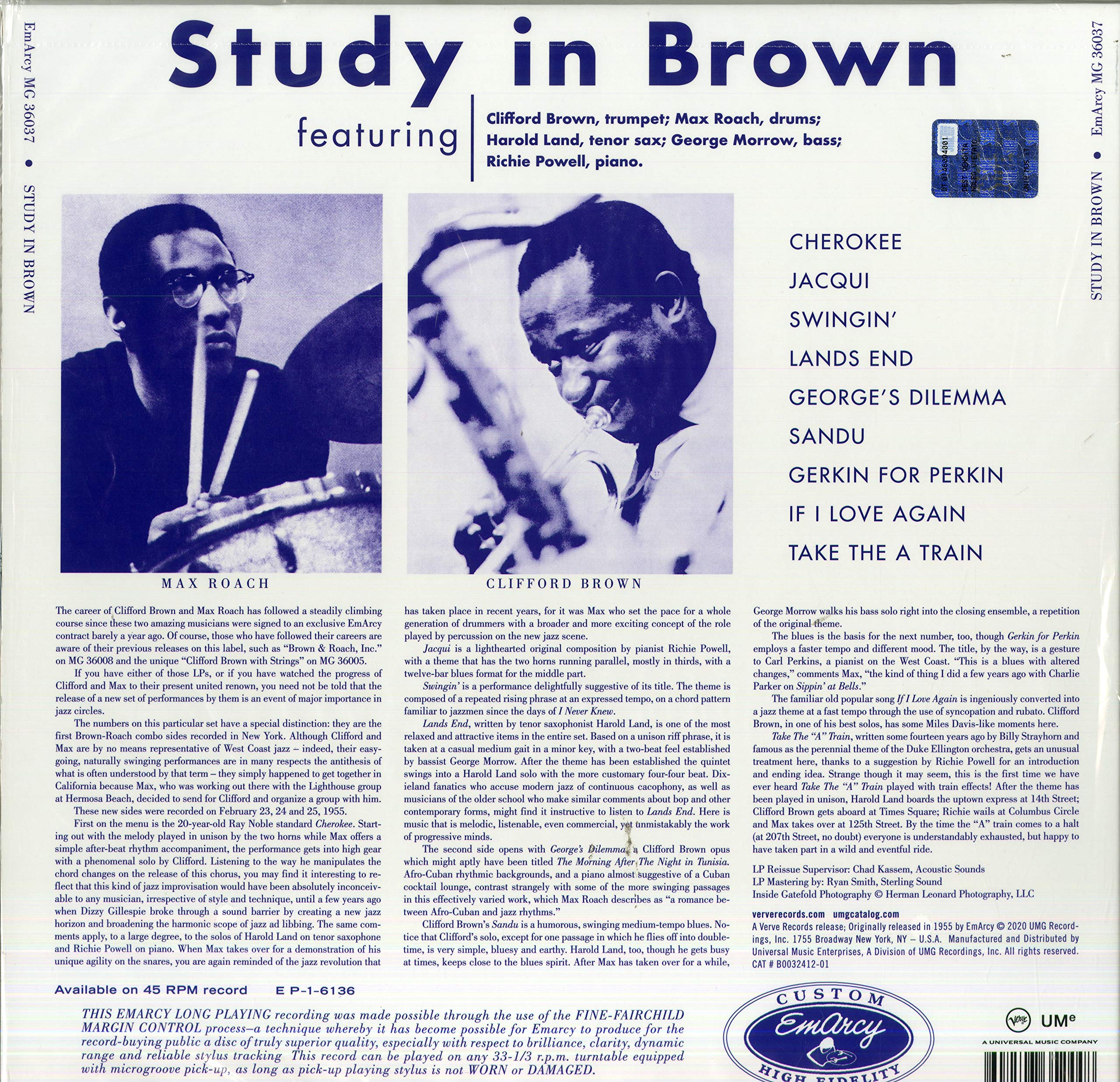 A Study in Brown (1955 - Acoustic Sounds )