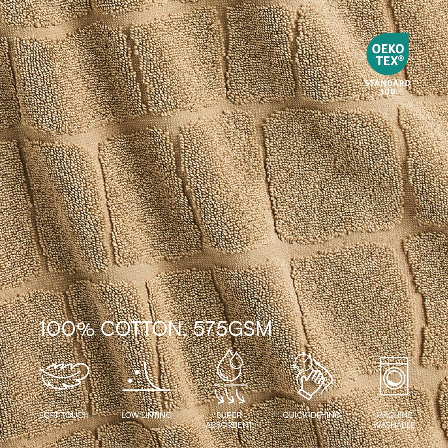 Lacoste Croc Scale 100% Cotton Towels – Highly Absorbent & Quick Drying, Premium Super Soft Bath Towel, Bathroom Essential, Gift for All Occasions, Machine Washable, Sand, 30" x 56" Bath Towel