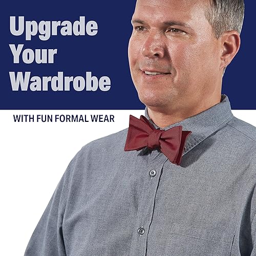 Miniatura 4 de John William - Corbata de lazo para hombre 100 seda para esmoquin y boda talla única