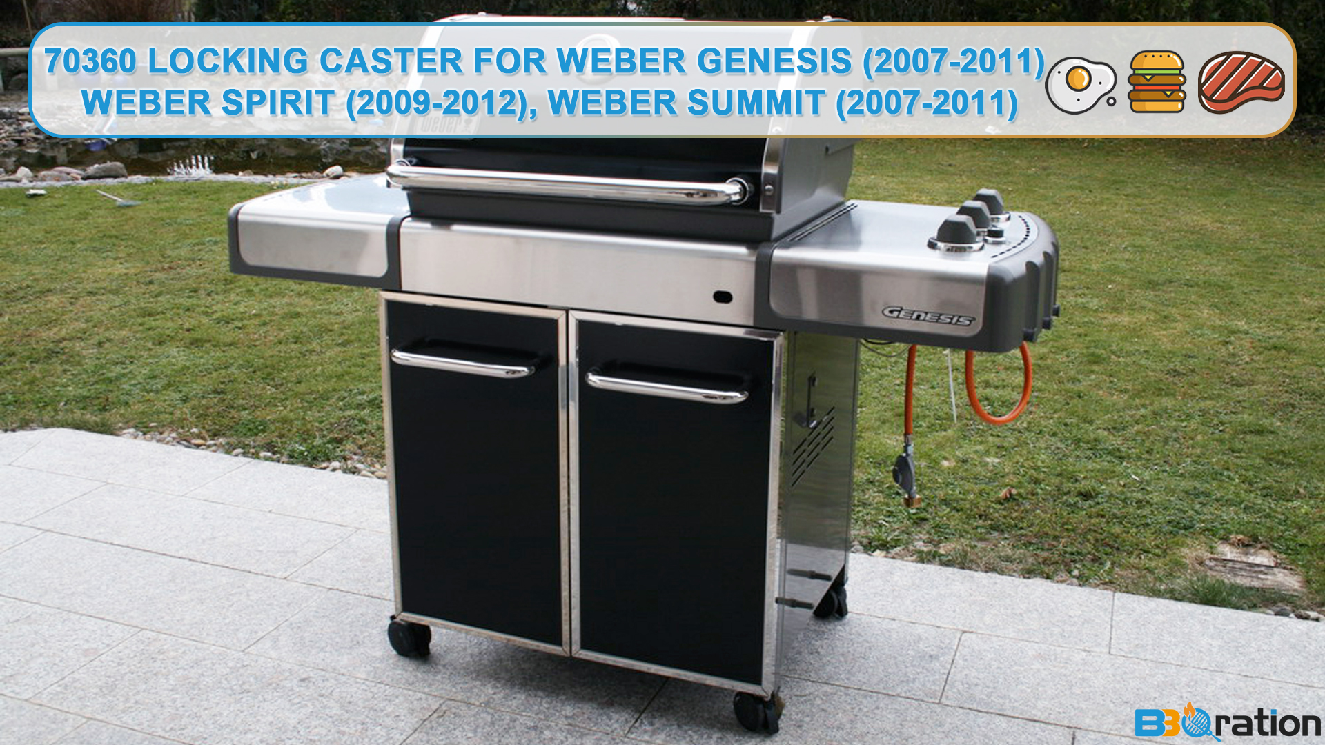 70359 Rueda fija con inserto para Weber Spirit Series 2009