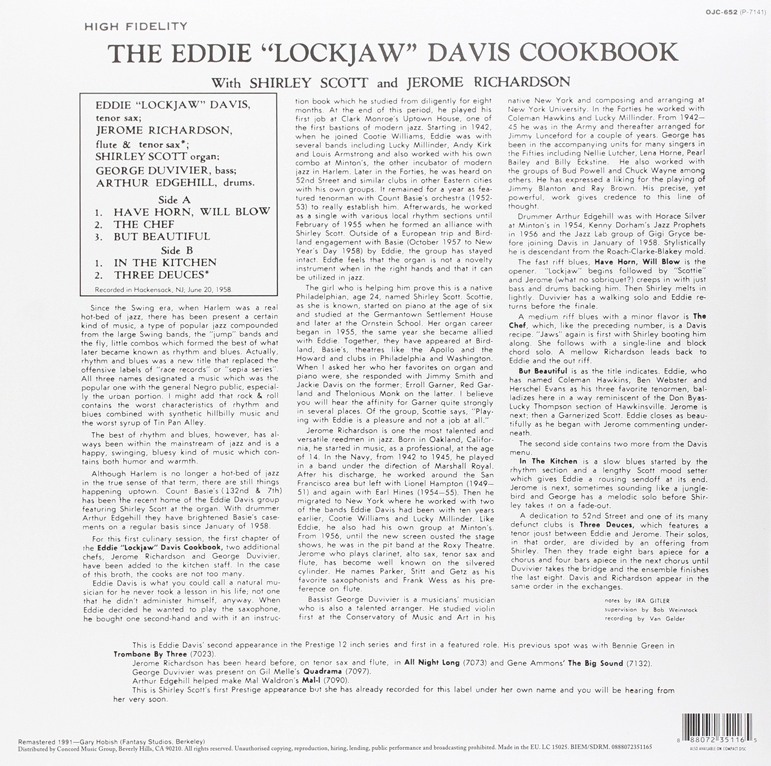 Eddie "Lockjaw" Davis Cookbook Vol. 1