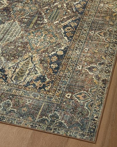 Miniatura 11 de Loloi Magnolia Home by Joanna Gaines x Loloi Banks Collection - Alfombra lavable a máquina, BAN-05 Spice  Azul, 2 pies 6 pulgadas x 7 pies 6