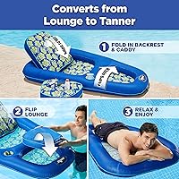 Vista 6 de WOW World of Watersports First Class Lounge - Flotador inflable para 1 persona y Aqua Campania Ultimate 2 en 1 - Flotador de piscina - Extra grande