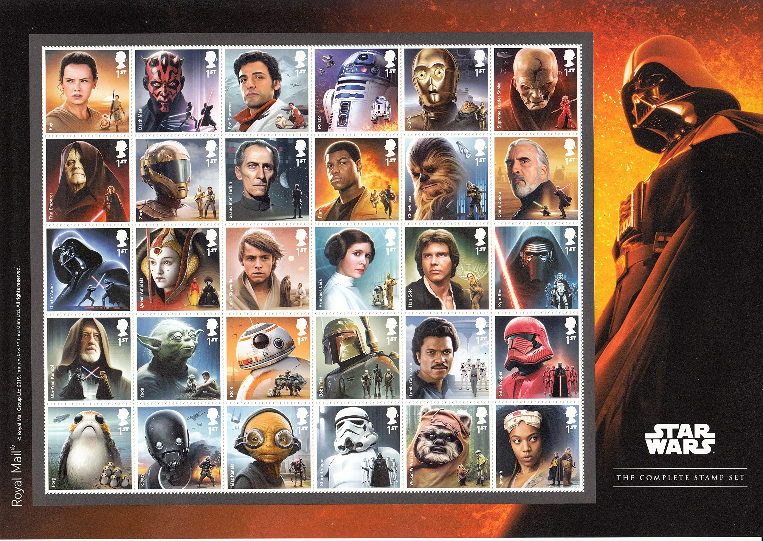 Complete Stamp Set Royal Mail Collectible Postage Stamps Made for Star Wars