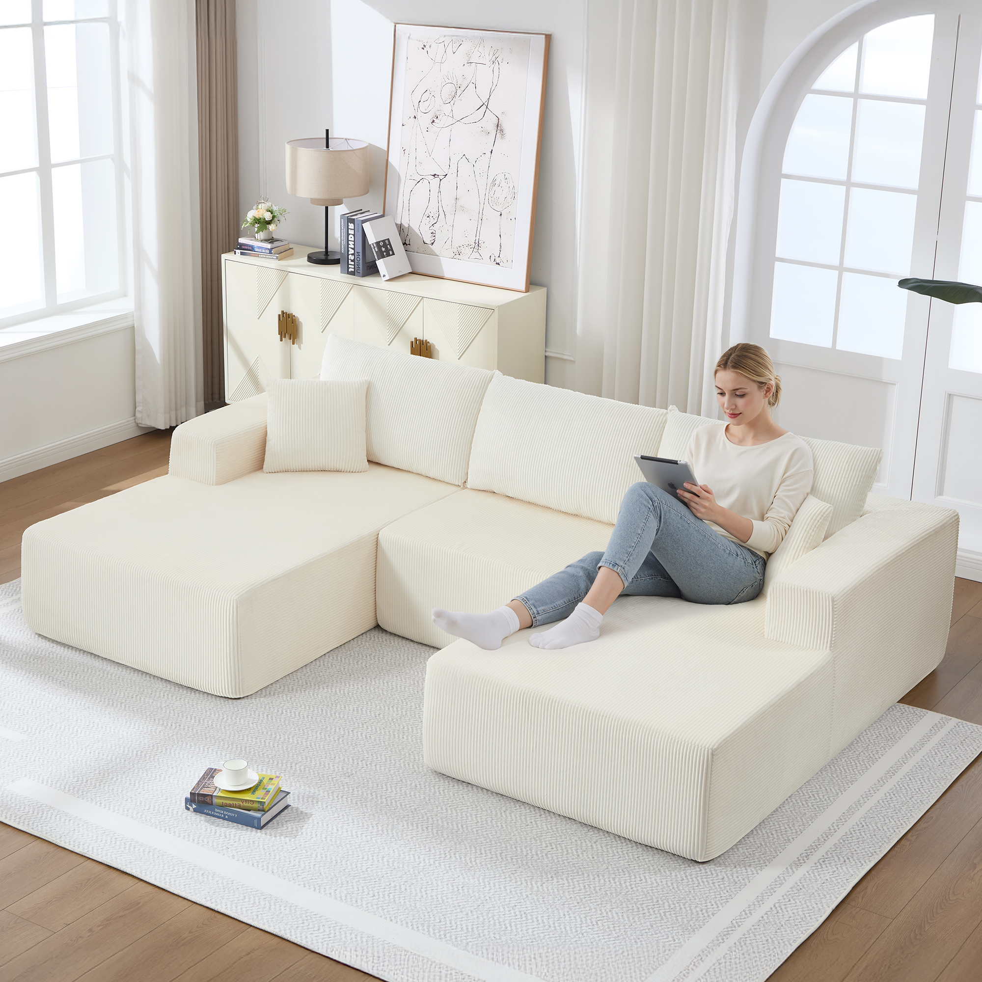 Amazon.com: YUUIJOAA U-Shape Sectional Couch for Living Room,4