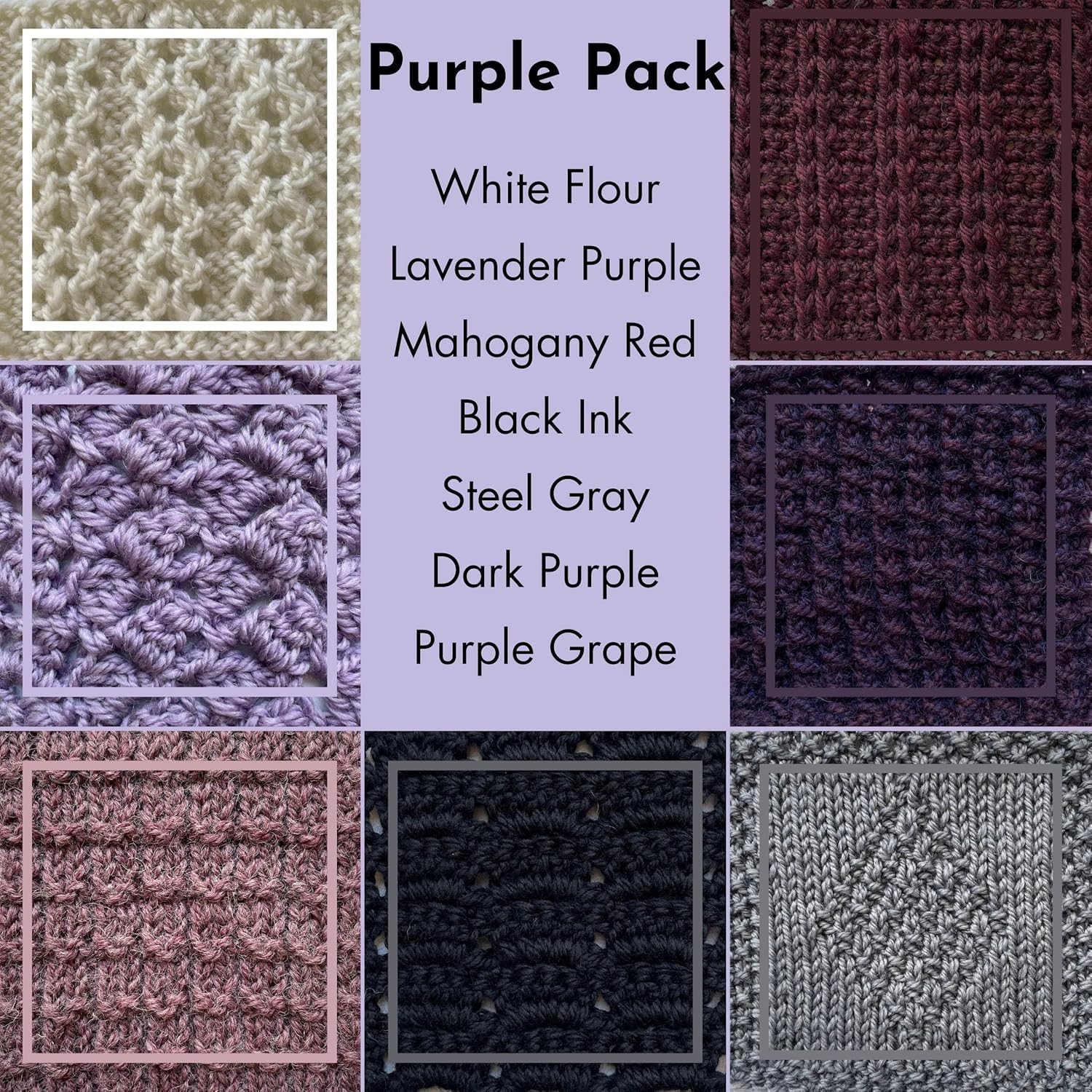 Off-The-Yak Wool Yarn for Crocheting, 7-Pack (840Yds / 700G), Free Patterns - Wool Acrylic Blend Yarn for Knitting - #4 Medium Worsted Weight - Purple Pack