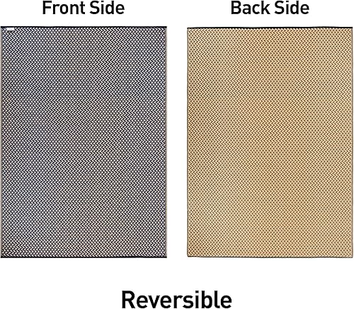 Miniatura 2 de Rugshop Elba contemporánea - Alfombra de plástico reciclado de alta calidad, reversible, enjuagable, impermeable, 3 x 5 pies, color azul marino