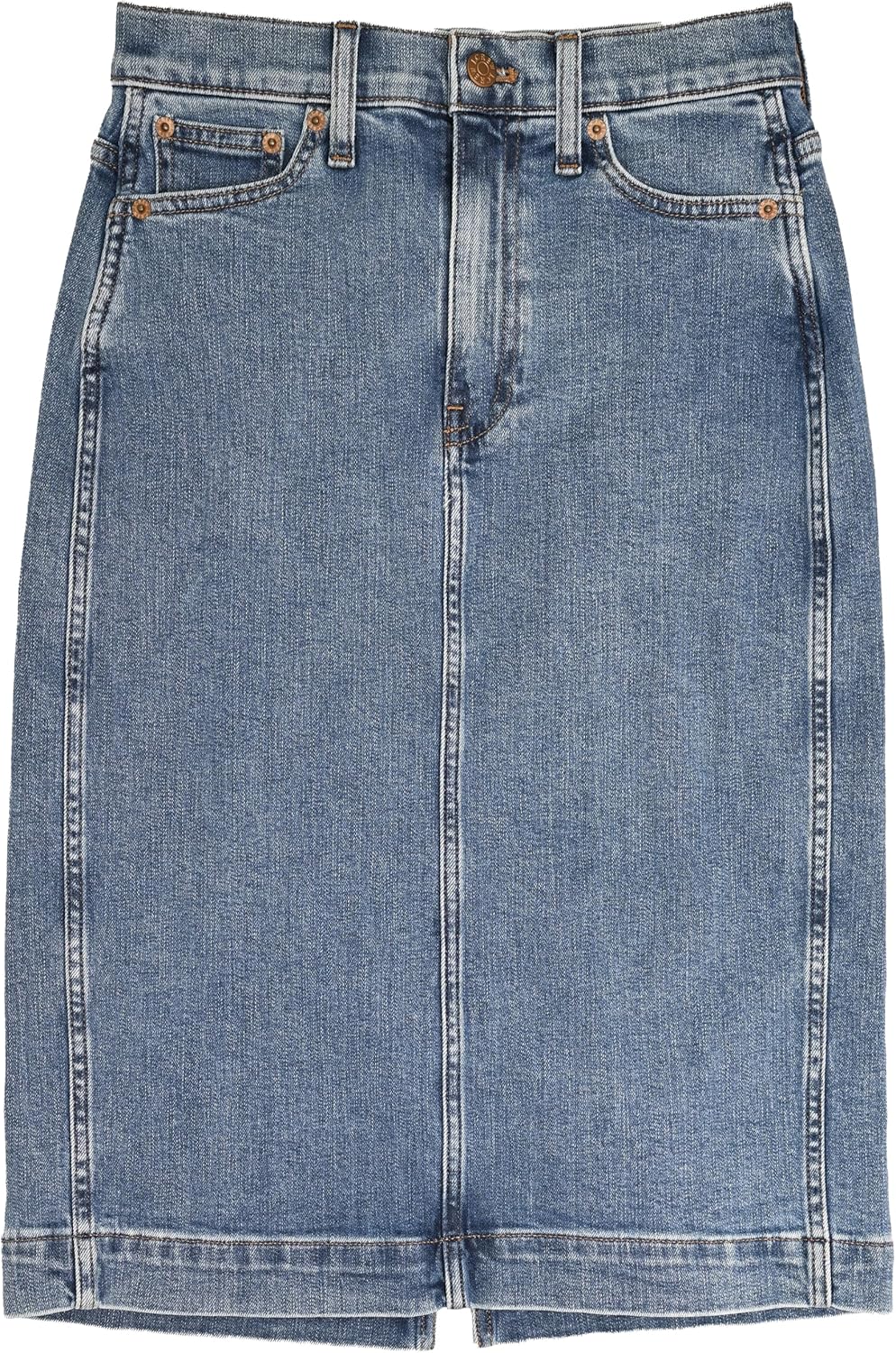 J.Crew Mercantile Women's Midi Denim Skirt with Black Split