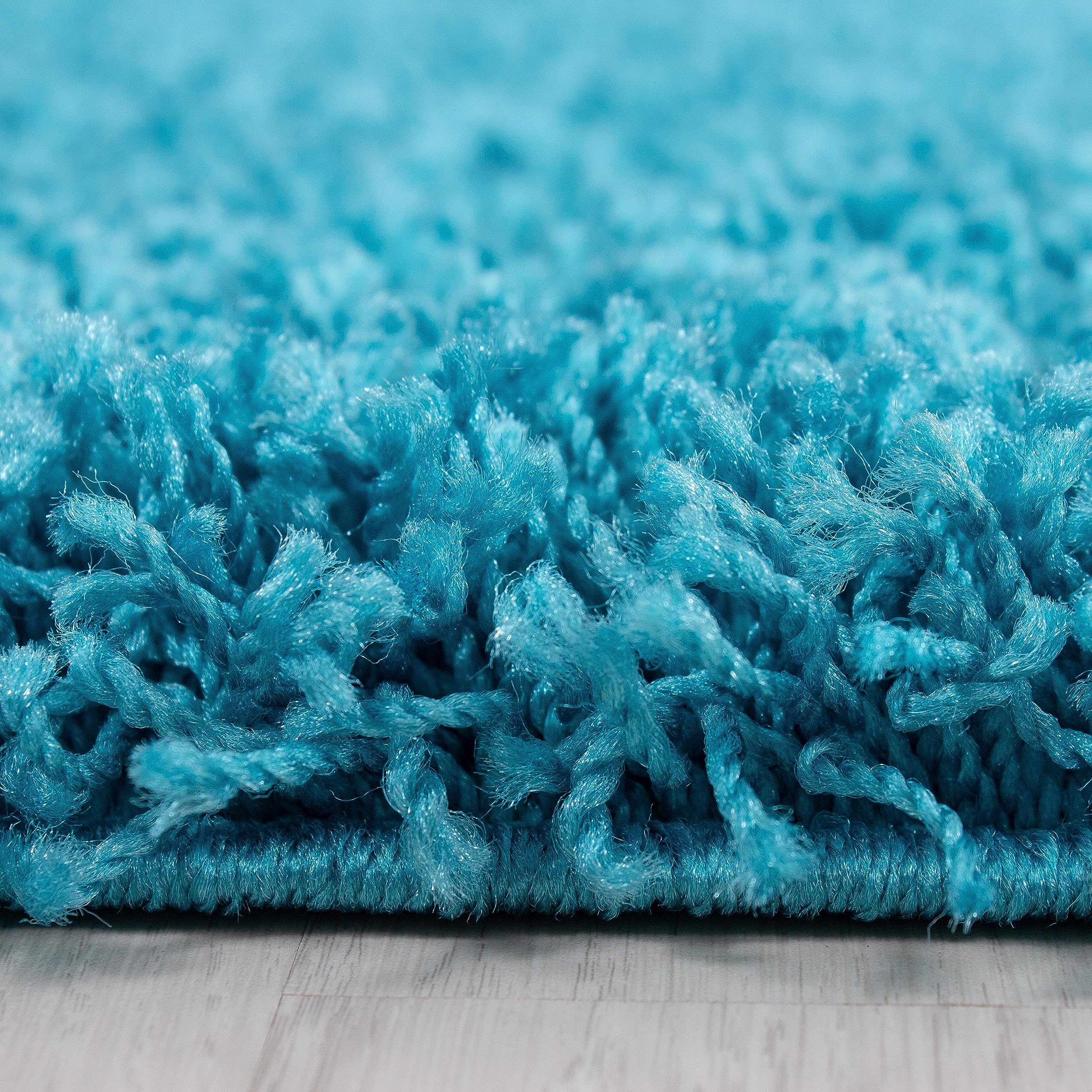 Teppium Moderno Tappeto Salotto Grande 300x400 cm Turchese - Shaggy Tappeto per scendiletto Camera da Letto, Cucina y Soggiorno - Tappeto Morbido y Fluffy, Monocromatico, facile manutenzione
