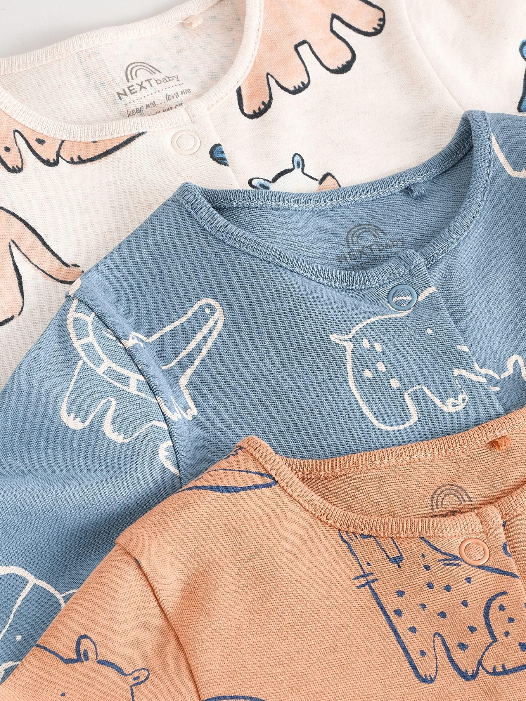 NEXT Bebés niño Pack de 3 Pijamas Tipo Pelele de bebé