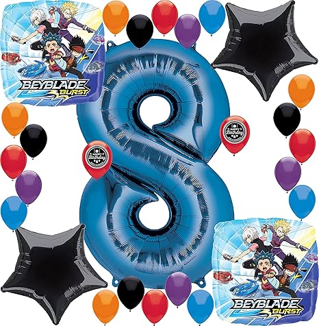 Combined Brands Beyblade Burst Fournitures De Fete D Anniversaire Ballon Decorations Bundle Amazon Ca Jeux Et Jouets