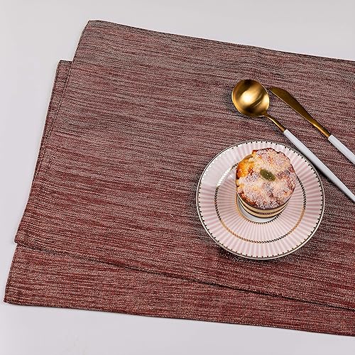 Miniatura 5 de Spring Garden Home Juego de 4 manteles individuales de lino para mesa de comedor, lavables, 13 x 19 pulgadas, lino claro