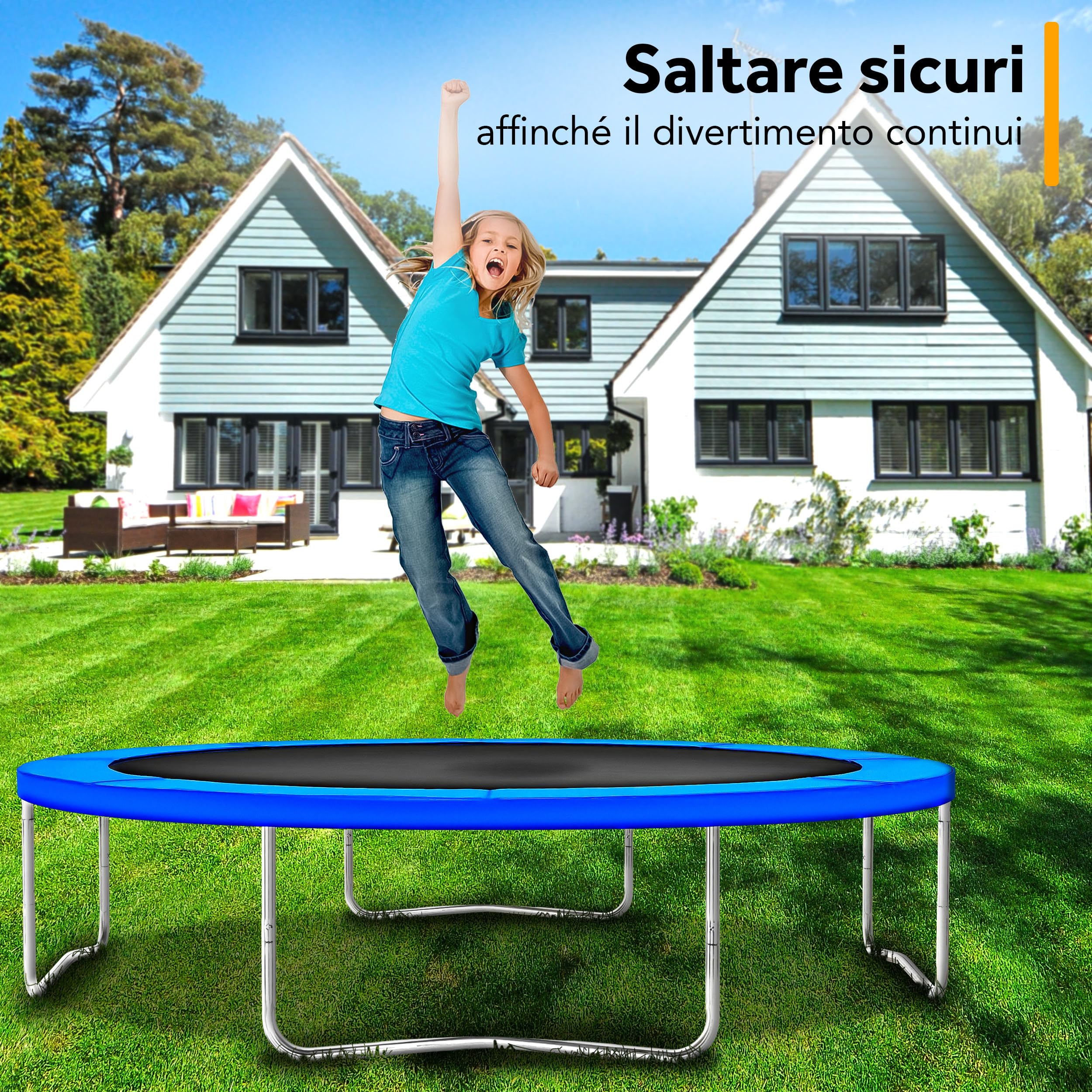 KIDUKU® Copertura Bordo Imbottitura Protettiva per Cornice Trampolino Bordo Protezione Elastico Giardino 244 305 366 427 cm