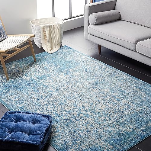Miniatura 3 de Safavieh - Alfombra oriental vintage, colección Evoke EVK256A, azul marino y marfil