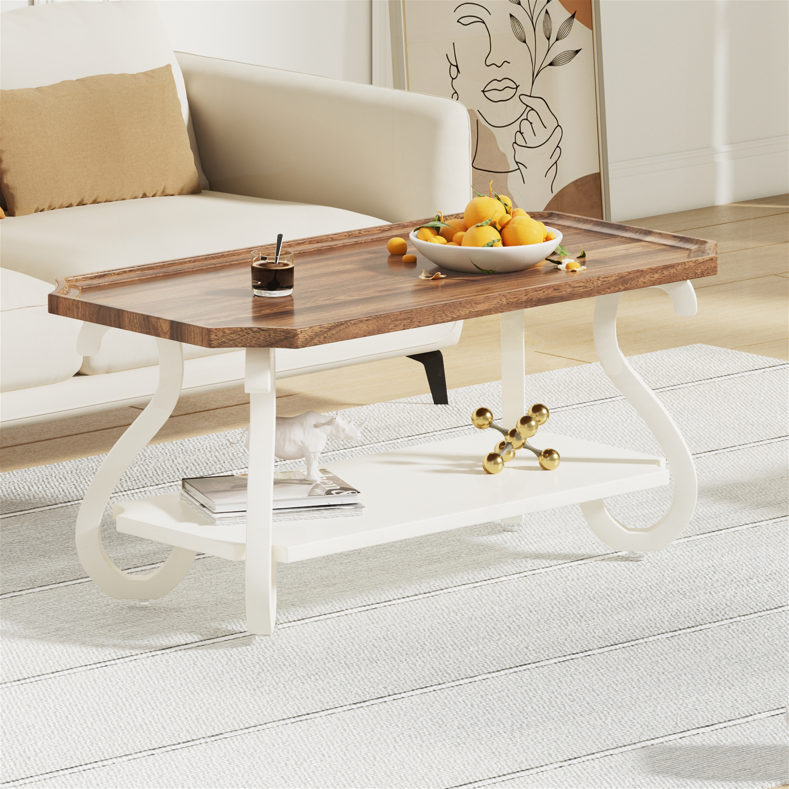最終値下げ‼️早い者勝ち‼️ファー付❤︎ホワイトクラシックテーブル 引き出し付き Watch 2024 New Farmhouse Coffee Table Assebly Instructions on