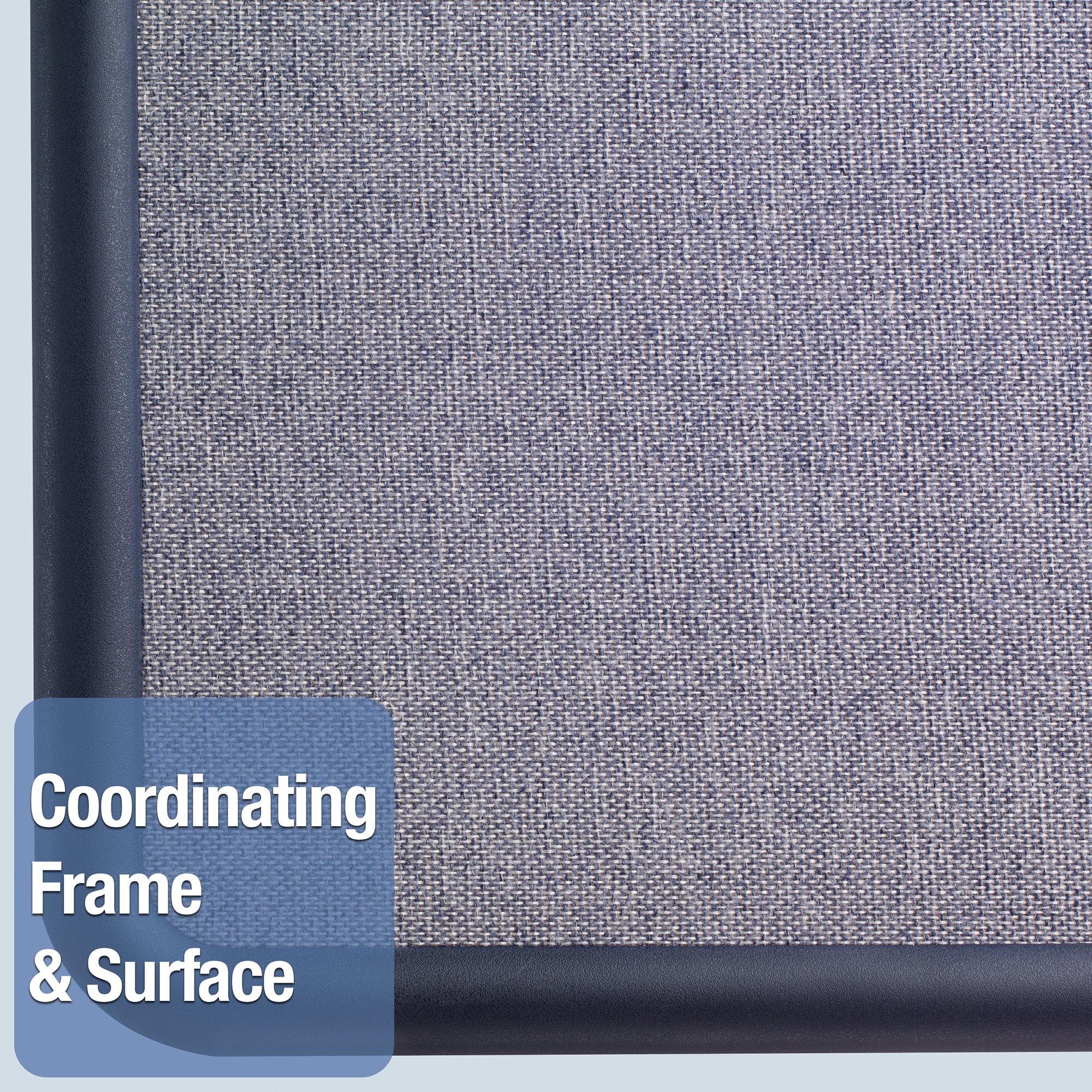 Quartet Pinnwand, Stoff, 90 x 60 cm, Büro, Pinnwand, Kontur marineblauer Kunststoffrahmen (7693BE)