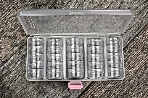 Miniatura 2 de SE Contenedores redondos 25 en 1 dentro de una caja de almacenamiento de plástico con tapas apilables de rosca, 78 pulgadas x 1-18 pulgadas,