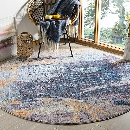 Miniatura 6 de SAFAVIEH Bristol Collection - Alfombra de área de 9 x 12 pies, diseño abstracto moderno bohemio, no desprende pelusa y de fácil cuidado, ideal para