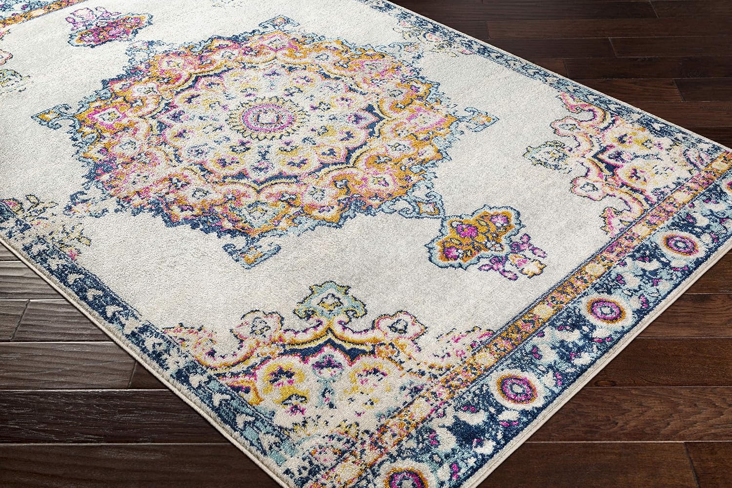 Livabliss Alyssia Vintage Medallion Area Rug,7'10" Round, Orange