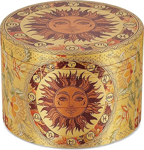 Molinillo de 2.5 pulgadas, molinillo de sol y luna estilo bohemio marrón