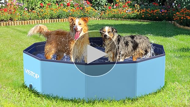 Amazon.com: VISTOP Jumbo Foldable Dog Pool, Hard Plastic Shell