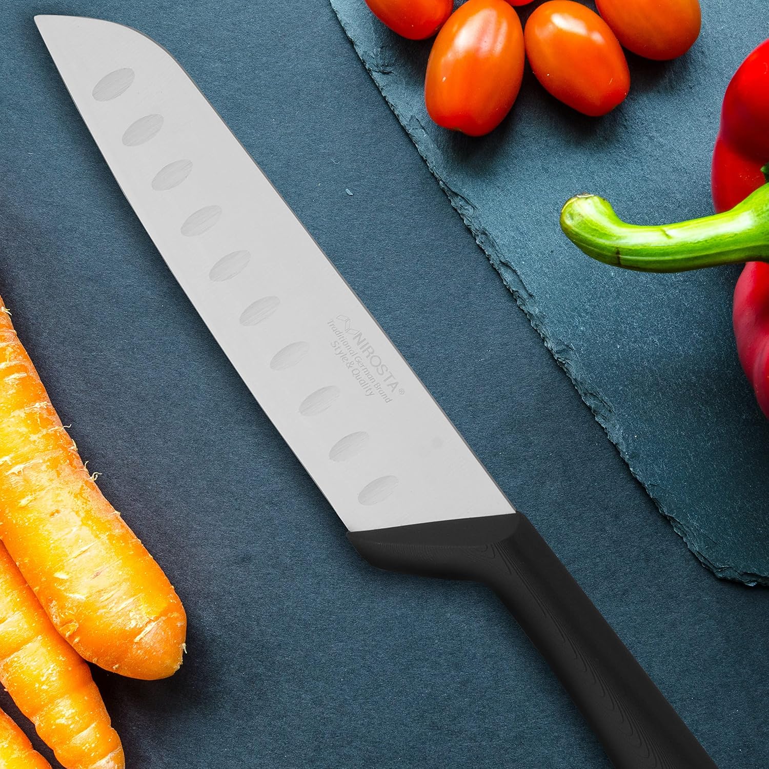 Nirosta "Style" Santoku Knife, 7.09/12.99", Black