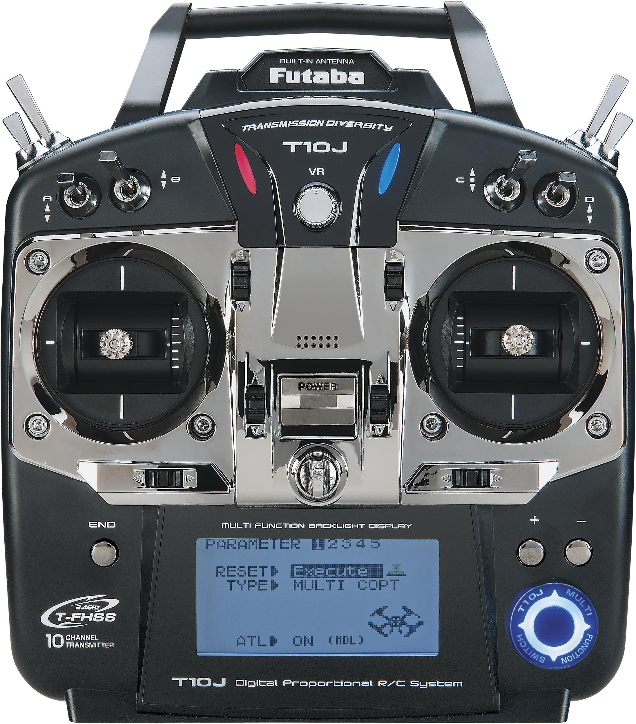 Futaba 10JA 10-Channel 2.4GHz Mode 2 Air T-FHSS Computer Radio Transmitter with R3008SB Receiver