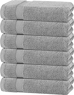 White Classic Wealuxe Light Gray Bath Towels 24x50 Inch, Cotton Towel Se...
